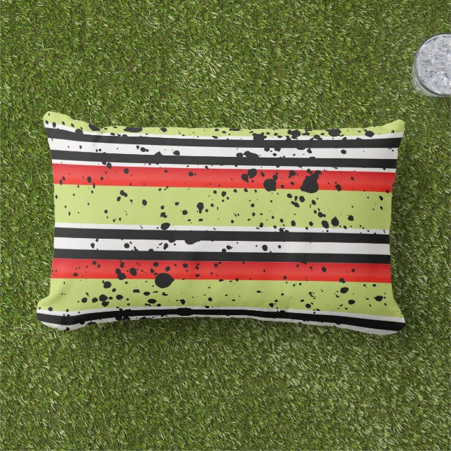 African Caterpillar pattern  Lumbar Cushion (Grass)