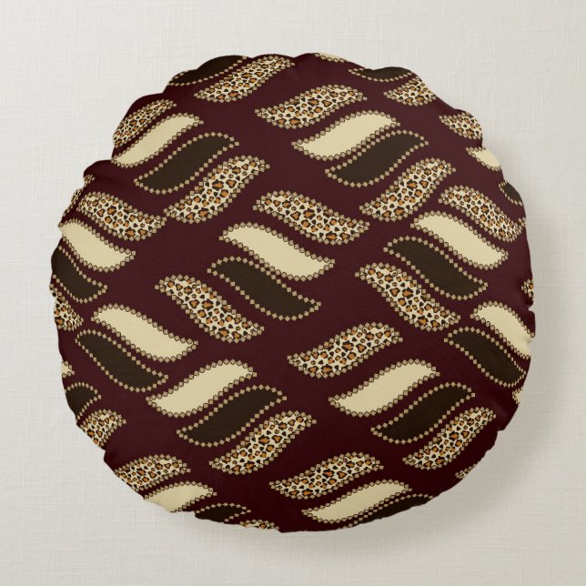 African cheetah skin pattern 2 round cushion (Front)