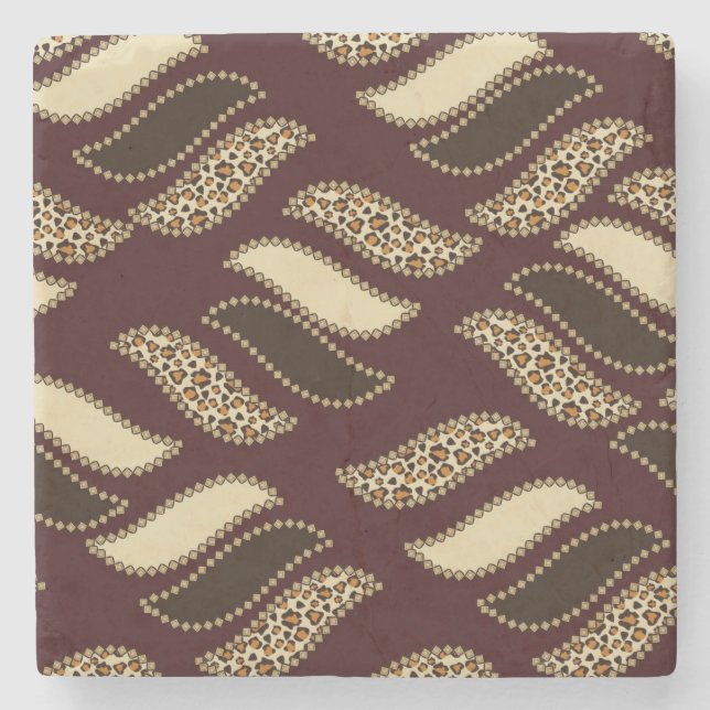 African cheetah skin pattern 2 stone coaster (Front)