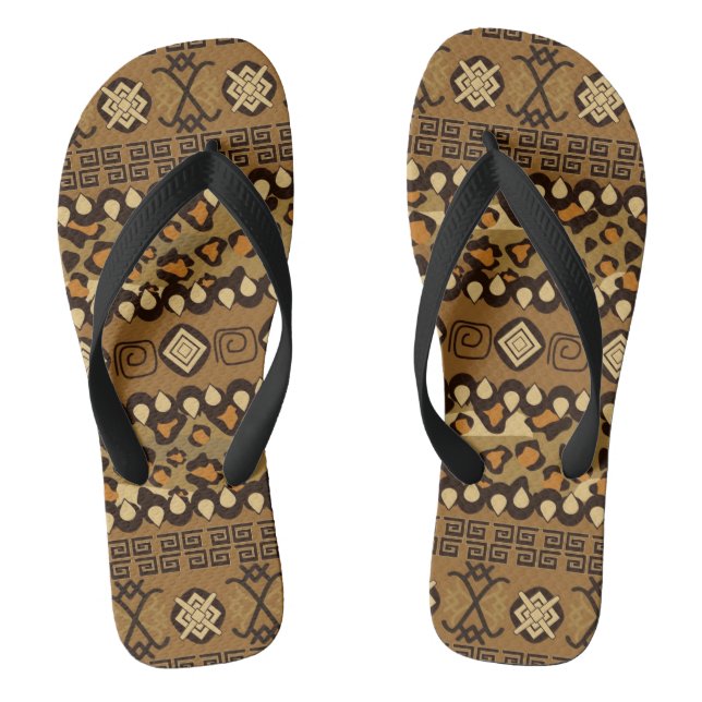 African cheetah skin pattern 2 thongs (Footbed)