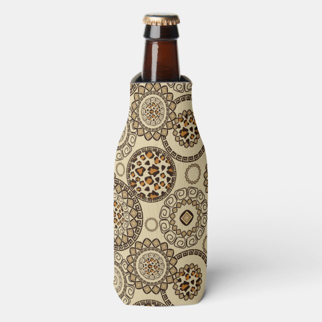 African cheetah skin pattern 3 bottle cooler (Bottle Front)