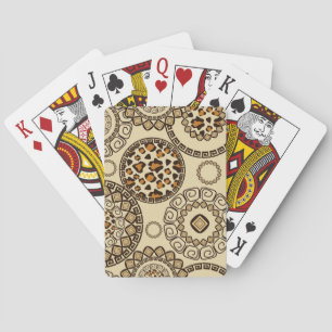African cheetah skin pattern 3 playing cards