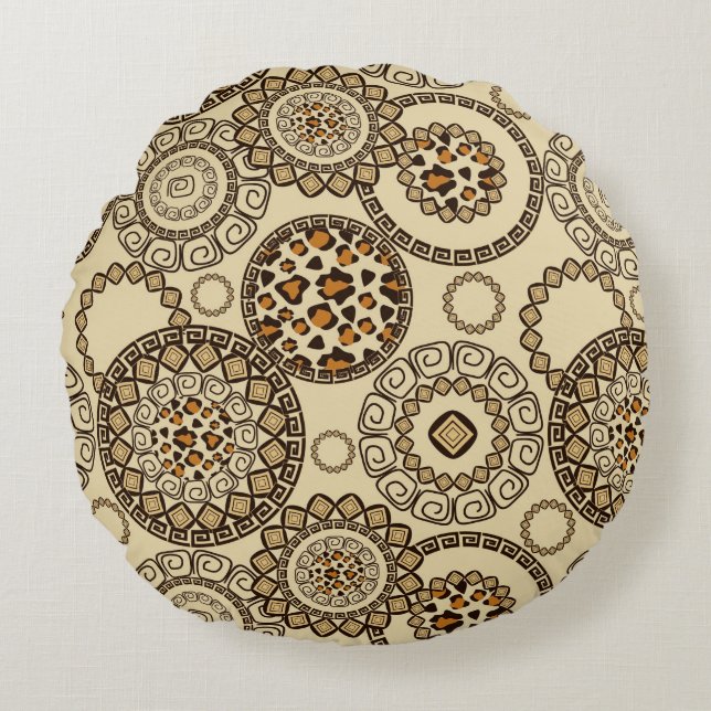 African cheetah skin pattern 3 round cushion (Front)