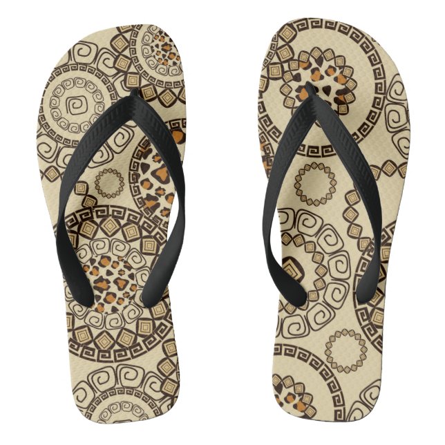 African cheetah skin pattern 3 thongs (Footbed)