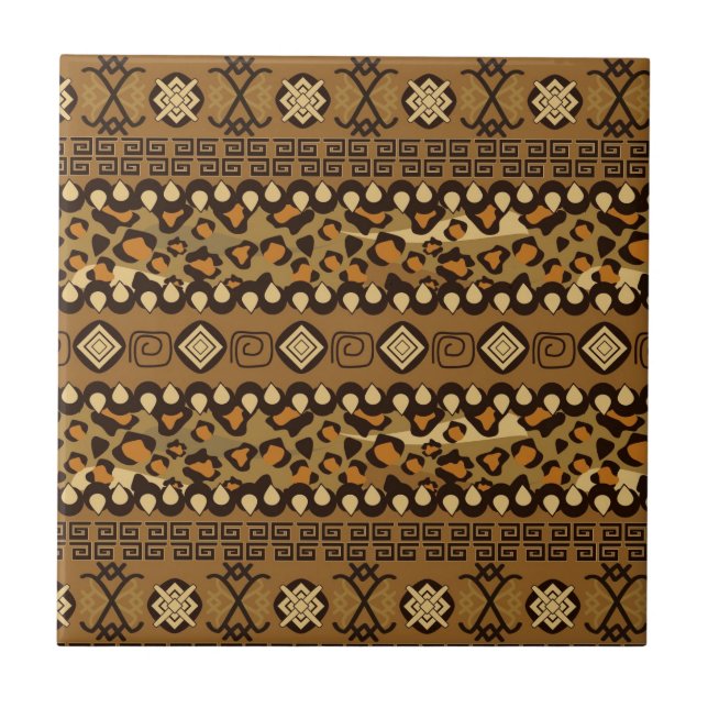 African cheetah skin pattern ceramic tile (Front)