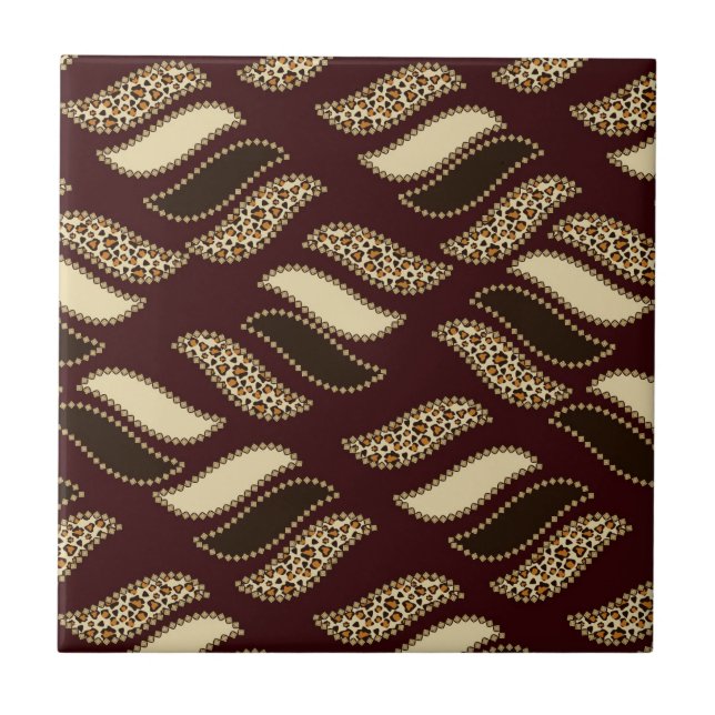 African cheetah skin pattern ceramic tile (Front)