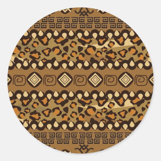 African cheetah skin pattern classic round sticker (Front)