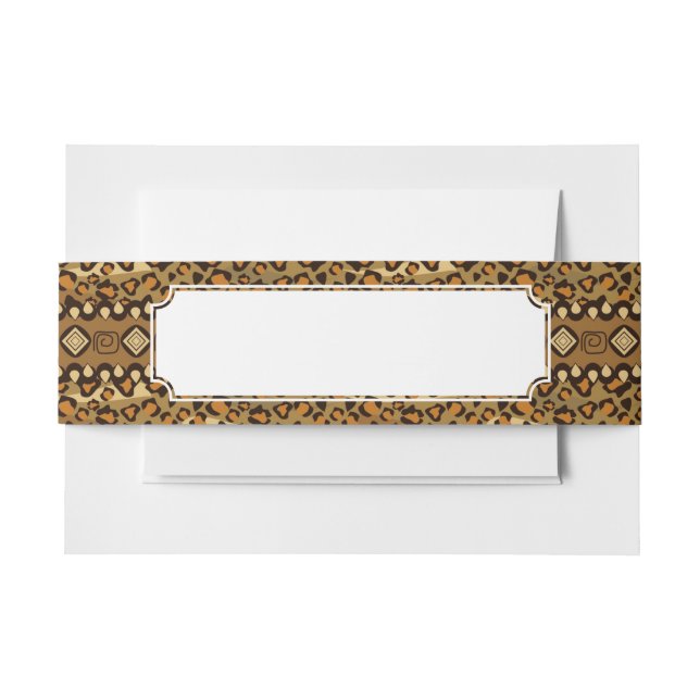 African cheetah skin pattern invitation belly band (Front Example)