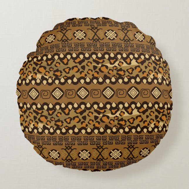 African cheetah skin pattern round cushion (Front)