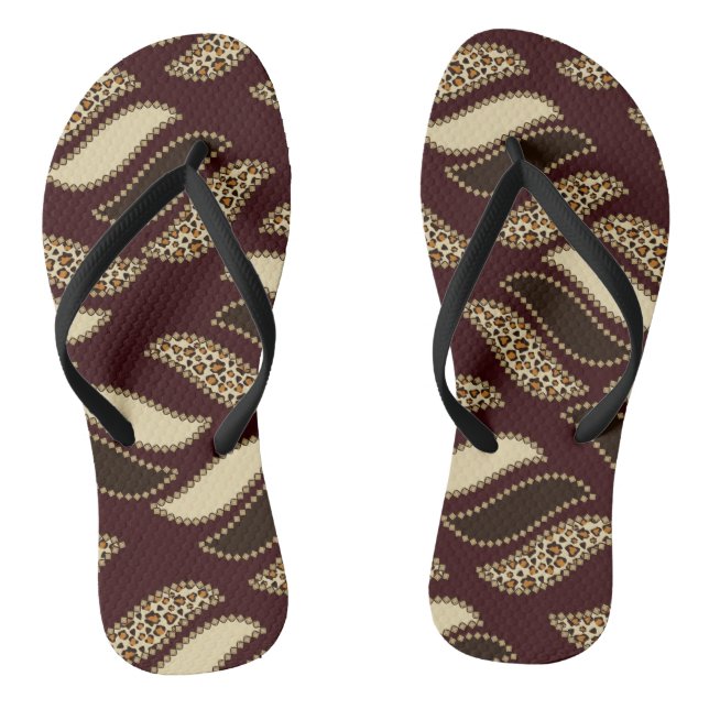 African cheetah skin pattern thongs (Footbed)