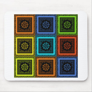 African Chequered Pattern Art Print Mouse Pad