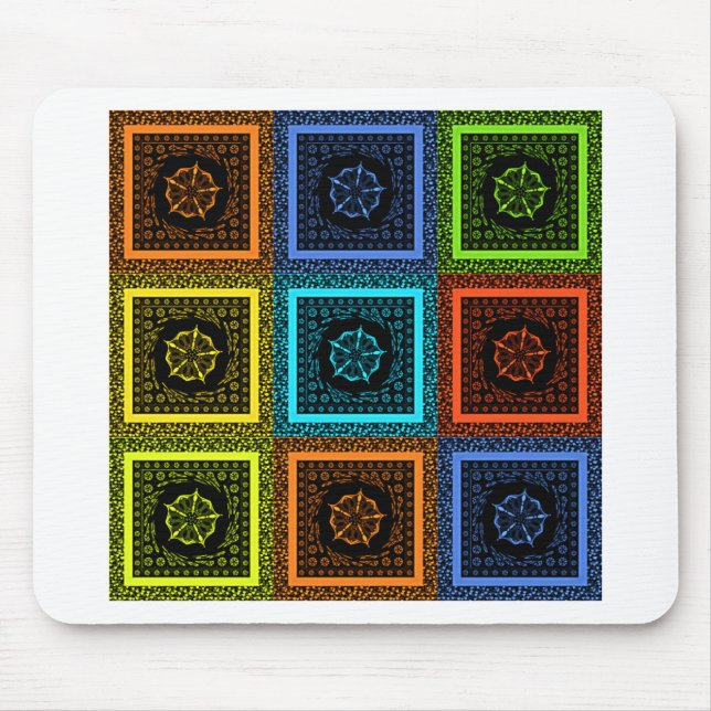 African Chequered Pattern Art Print Mouse Pad (Front)