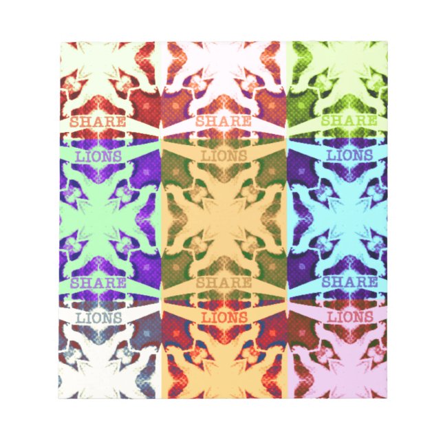 African Chequered Pop art Culture colourful patter Notepad (Front)