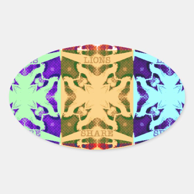 African Chequered Pop art Culture colourful patter Oval Sticker (Front)