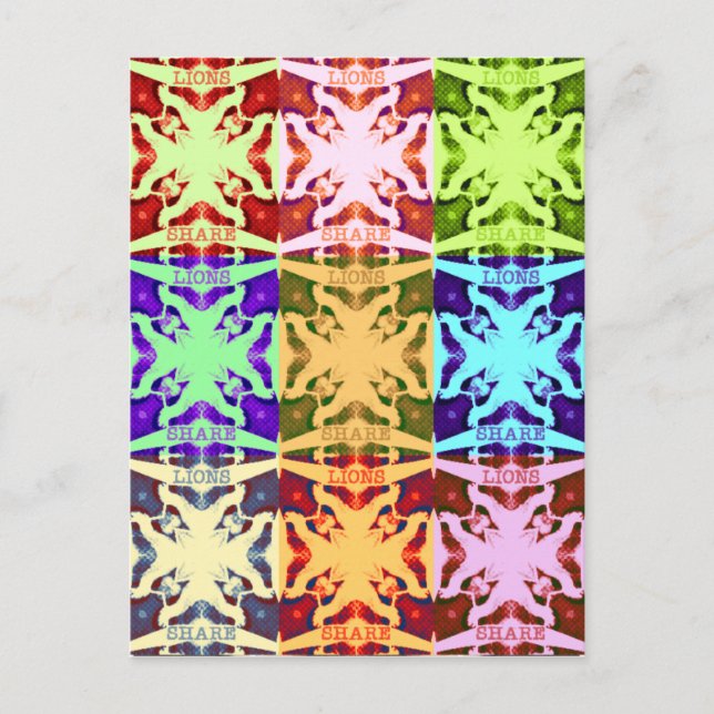 African Chequered Pop art Culture colourful patter Postcard (Front)