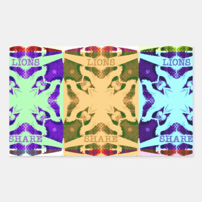 African Chequered Pop art Culture colourful patter Rectangular Sticker (Front)