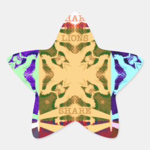 African Chequered Pop art Culture colourful patter Star Sticker