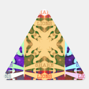 African Chequered Pop art Culture colourful patter Triangle Sticker