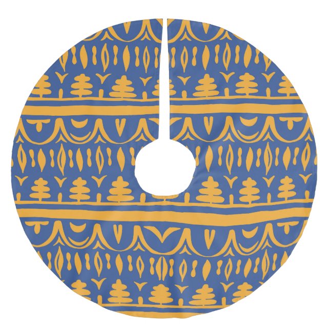 African Chevrons: Ethnic Tribal Pattern Brushed Polyester Tree Skirt (Front)