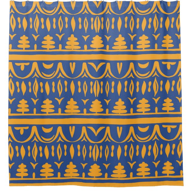 African Chevrons: Ethnic Tribal Pattern Shower Curtain (Front)