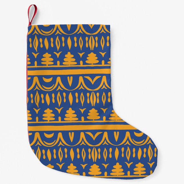 African Chevrons: Ethnic Tribal Pattern Small Christmas Stocking (Front)