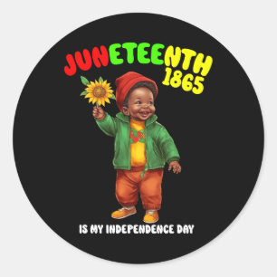 African Child Boy And Girl Is My Independence Day Classic Round Sticker