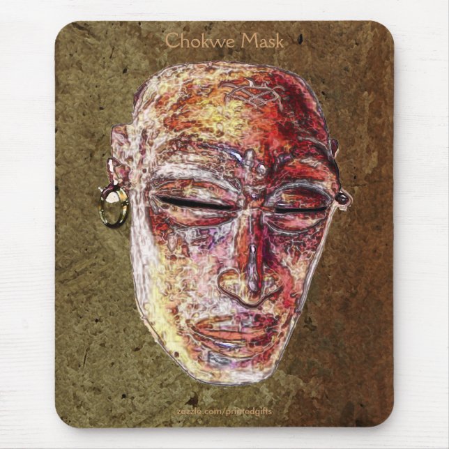 African Chokwe Tribal Mask Art Mousepad (Front)
