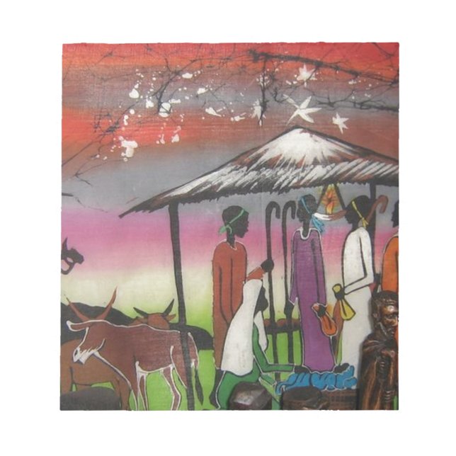 African Christmas Nativity Scene Notepad (Front)