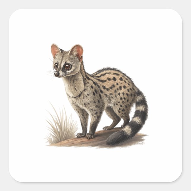 African Civet Square Sticker (Front)