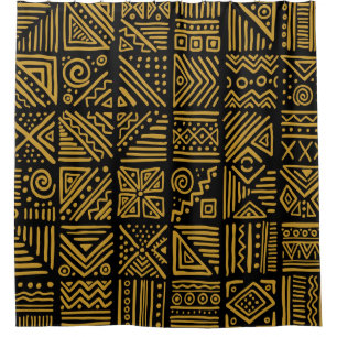 African clash: ethnic tribal seamless. shower curtain