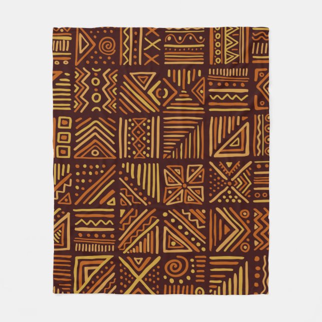 African clash seamless pattern in ethnic tribal st fleece blanket (Front)