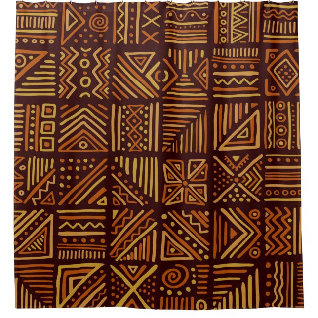 African clash seamless pattern in ethnic tribal st shower curtain (Front)