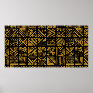 African clash vintage seamless pattern in ethnic t poster
