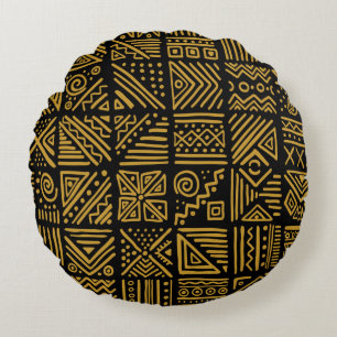 African clash vintage seamless pattern in ethnic t round cushion