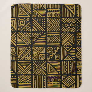 African clash vintage seamless pattern in ethnic t sherpa blanket