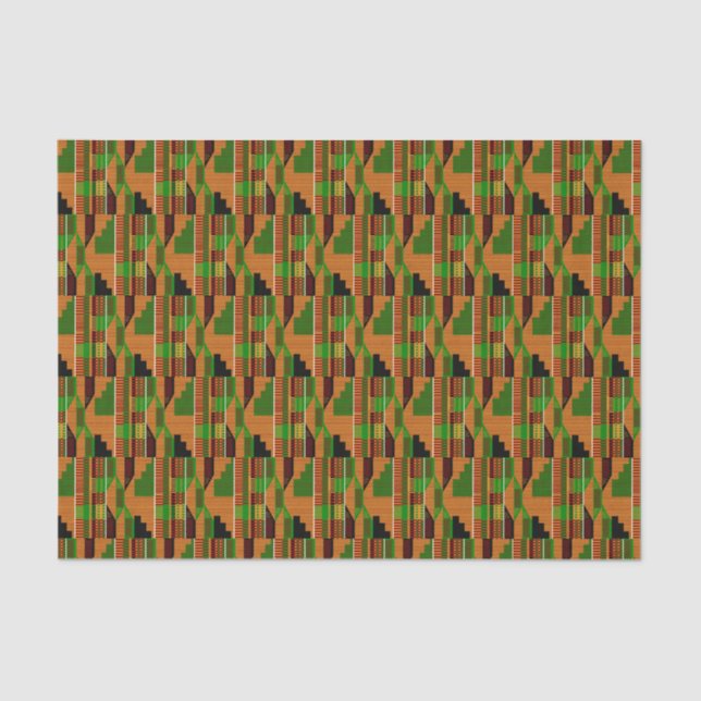 African Classic Kente Cloth Pattern K01 Tissue Paper (Front)