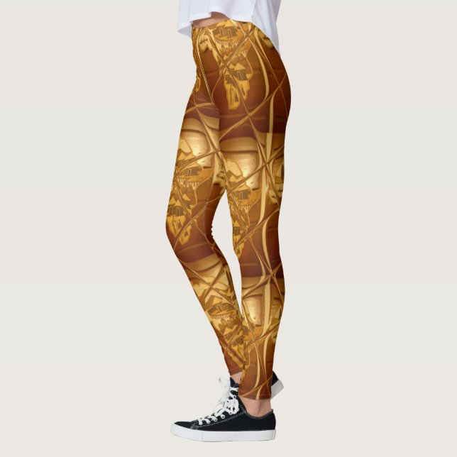 African Coffee brown Lovely Clothing Women pattern Leggings (Left)