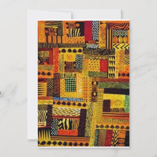 African Colorful Pattern Save The Date (Front)