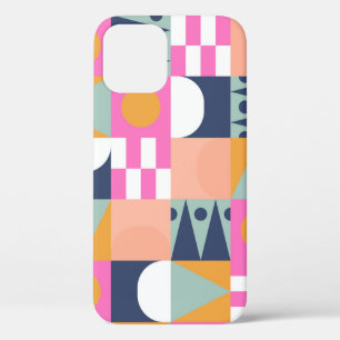 African colour block, geometric pattern. iPhone 12 case
