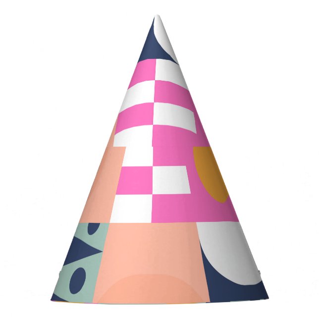 African colour block, geometric pattern. party hat (Front)