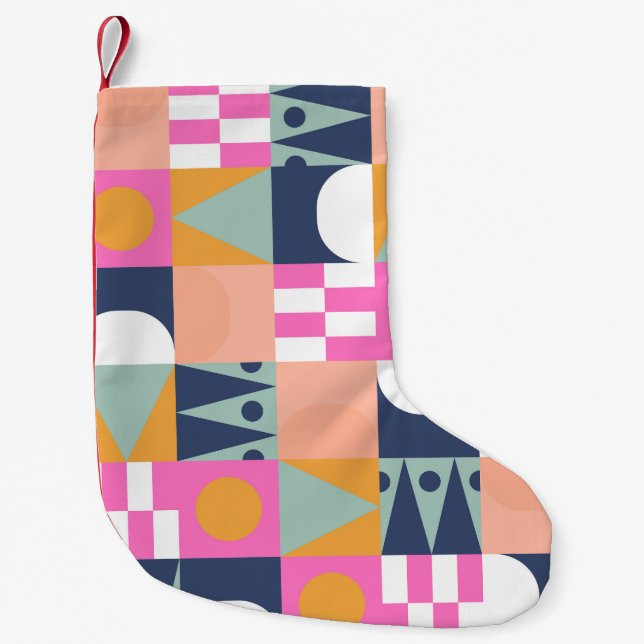 African colour block, geometric pattern. small christmas stocking (Front)