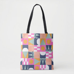 African colour block, geometric pattern. tote bag