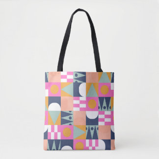 African colour block, geometric pattern. tote bag