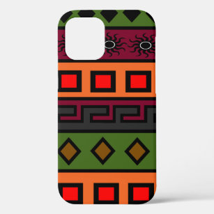 african coloured geometric pattern iPhone 12 case