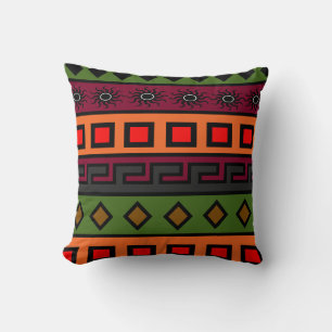 African coloured pattern cushion