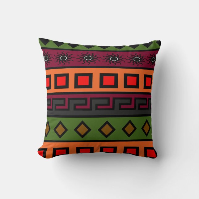 African coloured pattern cushion (Front)