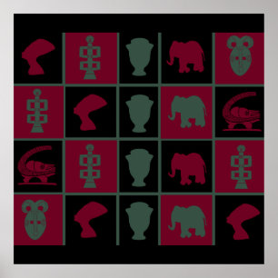 african colourful geometric art poster