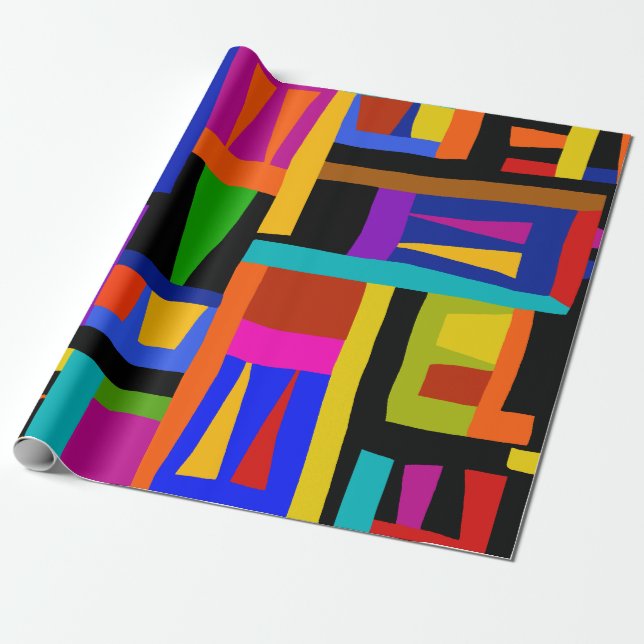 African Colourful Map Wrapping Paper (Unrolled)