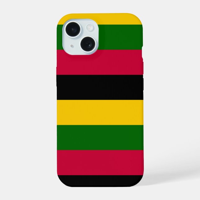 African Colours Stripes Pattern Design  iPhone 15 Case (Back)