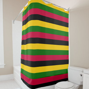 African Colours Stripes Pattern Design  Shower Curtain